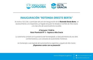 EL MAGO SIGUE HACIENDO CAMINO AL ANDAR. INAUGURAN LA ROTONDA ORESTE BERTA